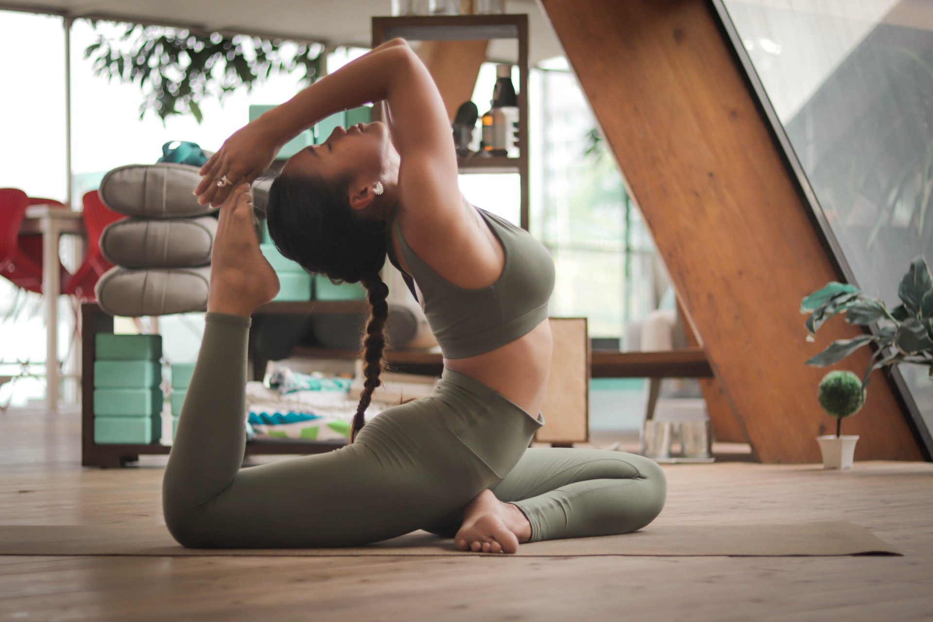 Hot yoga session